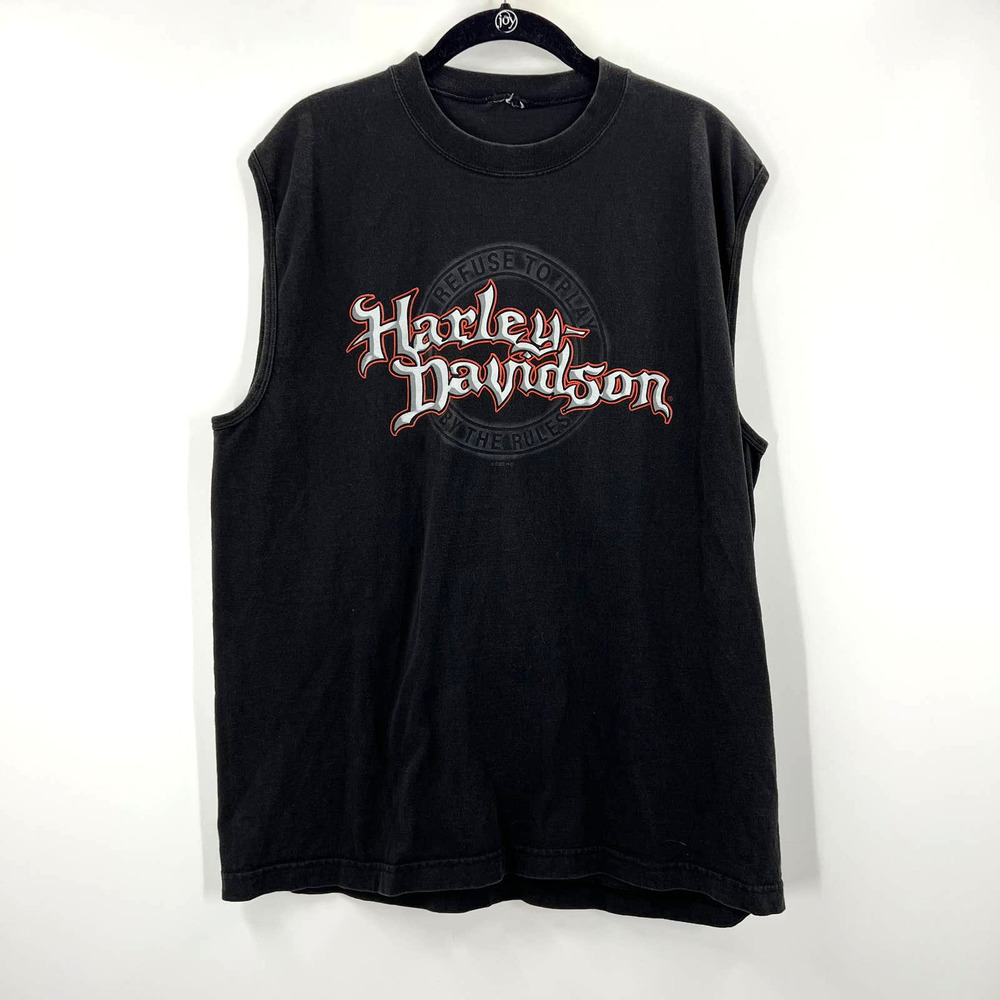 Vintage Harley Davidson Sleeveless Tshirt Bahamas Nassau Black Men's XL